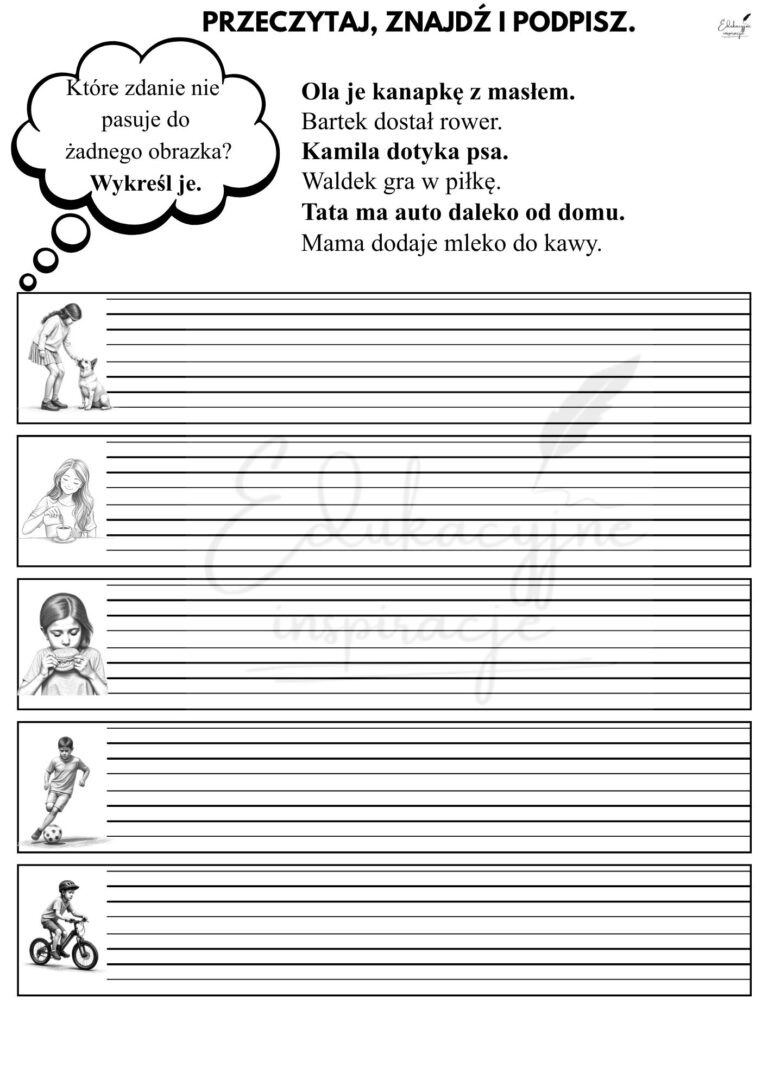 Przeczytaj, znajdź i podpisz